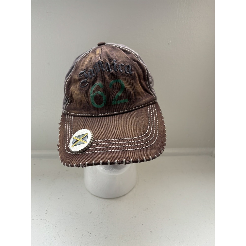 JAMAICA EST 1962 Hat Cap Strapback Big Spellout Flag Surf Classic